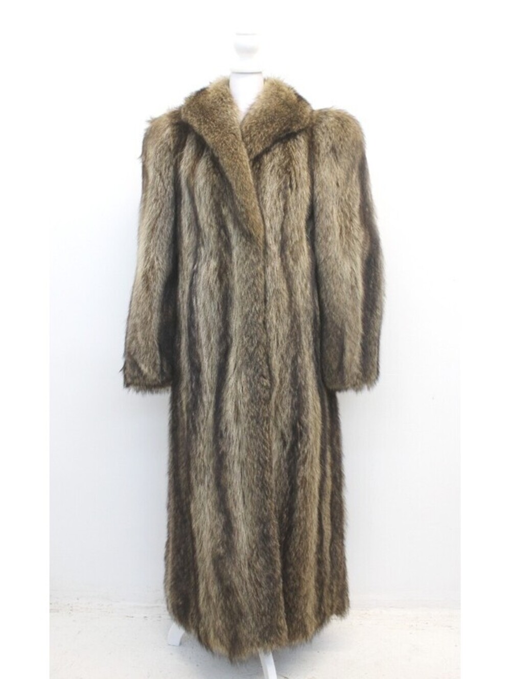 EXCELLENT RACCOON FUR COAT JACKET WOMEN WOMAN SIZE 4 SMALL NEW LINING!